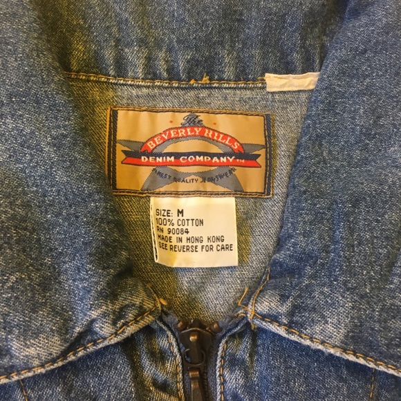 Sold! 🎈Beverly hills 90’s jean denim vest size M - Picture 7 of 12
